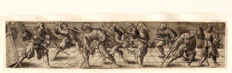 The Freifechter fencing guild, with their Griffin, a creature half lion, half eagle.