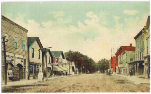 Franklinville in the late 1800s, with the main street still a dirt road
